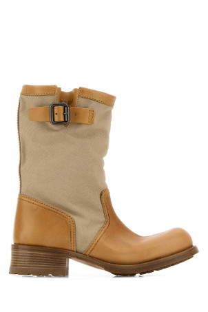 Two-tone canvas and leather boots PRADA (1U275OFD040AA7)