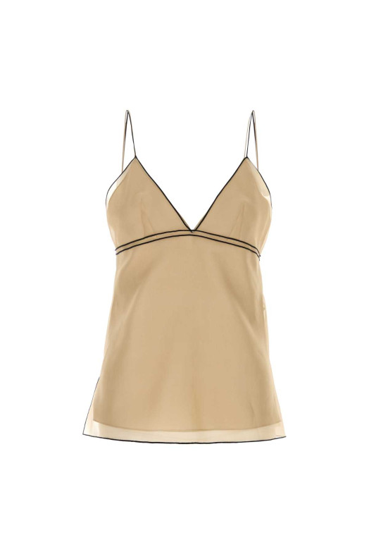 Beige organza Timy top KHAITE (24661412W343)
