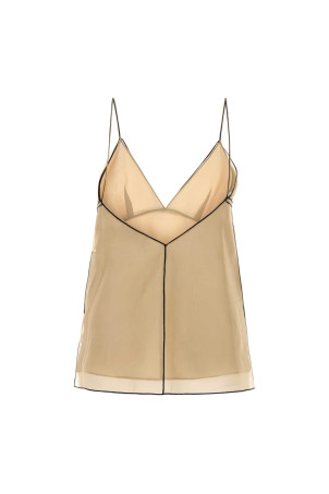 Beige organza Timy top KHAITE (24661412W343)