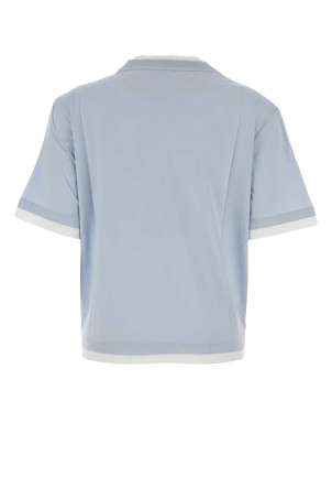 Powder blue cotton t-shirt PRADA (3579BSOOO15ZG)