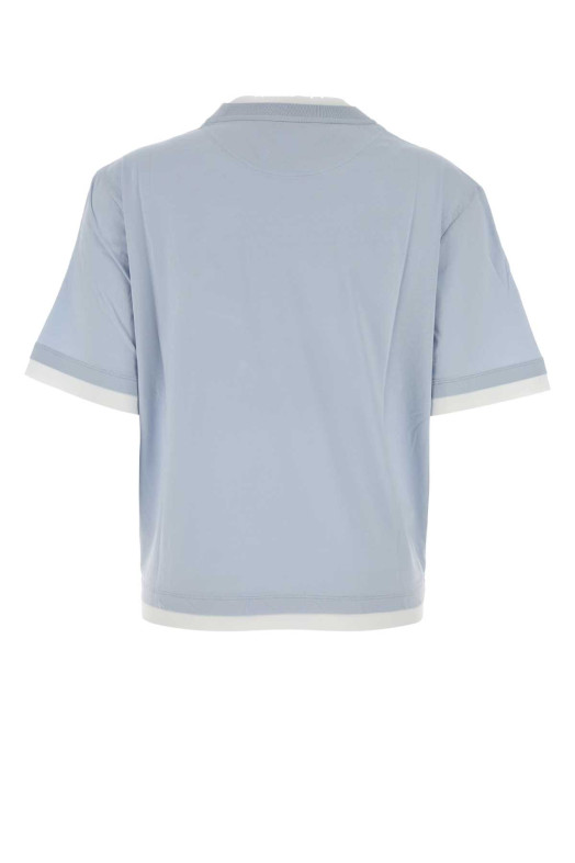 Powder blue cotton t-shirt PRADA (3579BSOOO15ZG)