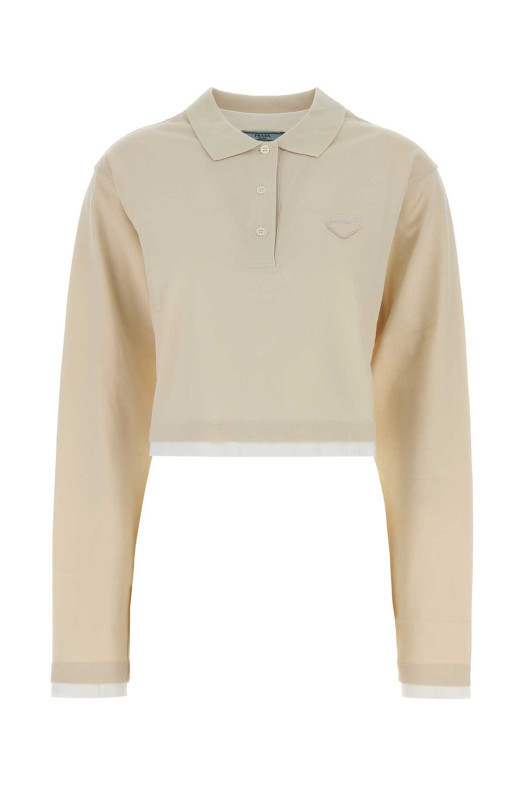 Sand piquet polo shirt PRADA (39683SOOO1736)