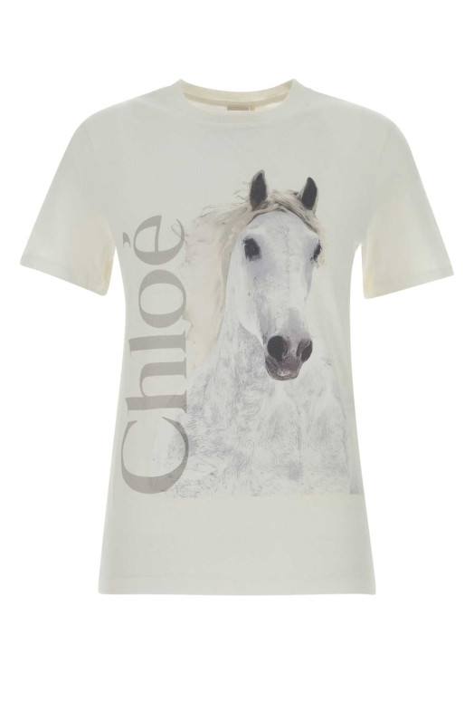White cotton t-shirt Multicolor CHLOE (CH26SJH11802)