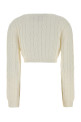 White cotton sweater Black PRADA (P24D3NSOOO19VL)