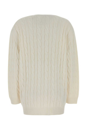 White cotton cardigan Black PRADA (P25O34SOOO19VL)