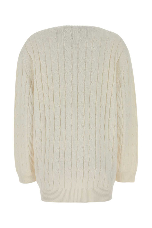 White cotton cardigan Black PRADA (P25O34SOOO19VL)