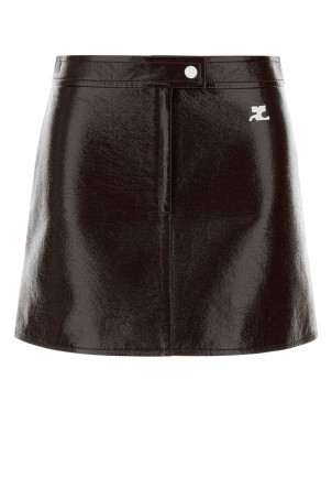 Chocolate vinyl mini skirt COURREGES (PERCJU001VY0014)
