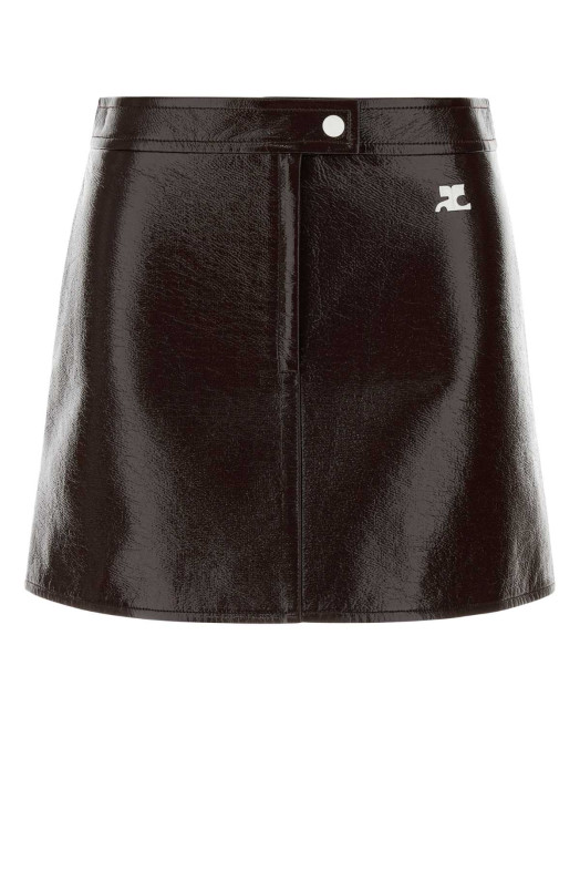 Chocolate vinyl mini skirt COURREGES (PERCJU001VY0014)