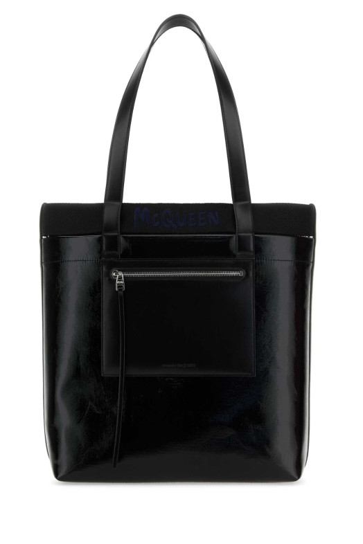 Чорна полотняна сумка для покупок ALEXANDER MCQUEEN (7917691AAS0)