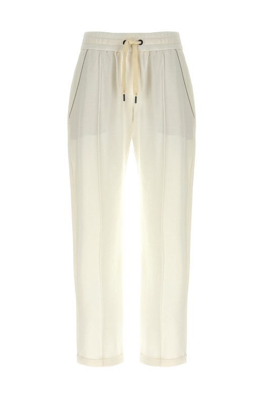 Джоггеры Monile, белые BRUNELLO CUCINELLI MH827FB799C600