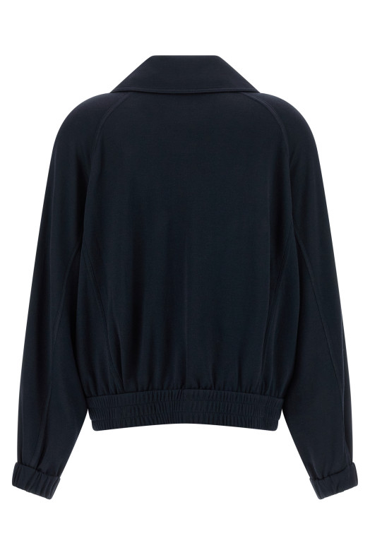 'Shiny Zipper Pull' sweatshirt Blue