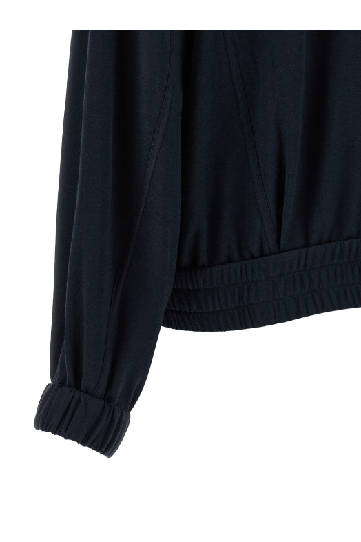 'Shiny Zipper Pull' sweatshirt Blue