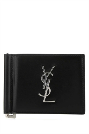 Black leather card holder Black SAINT LAURENT (4856300SX0E)