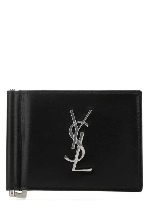 Black leather card holder Black SAINT LAURENT (4856300SX0E)