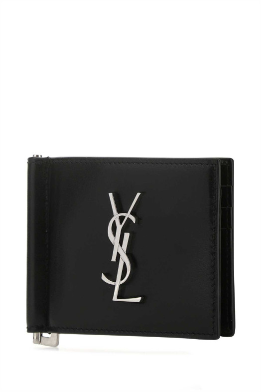 Black leather card holder Black SAINT LAURENT (4856300SX0E)