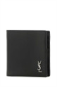 Черный кожаный кошелек Black SAINT LAURENT (6077271JB0E)