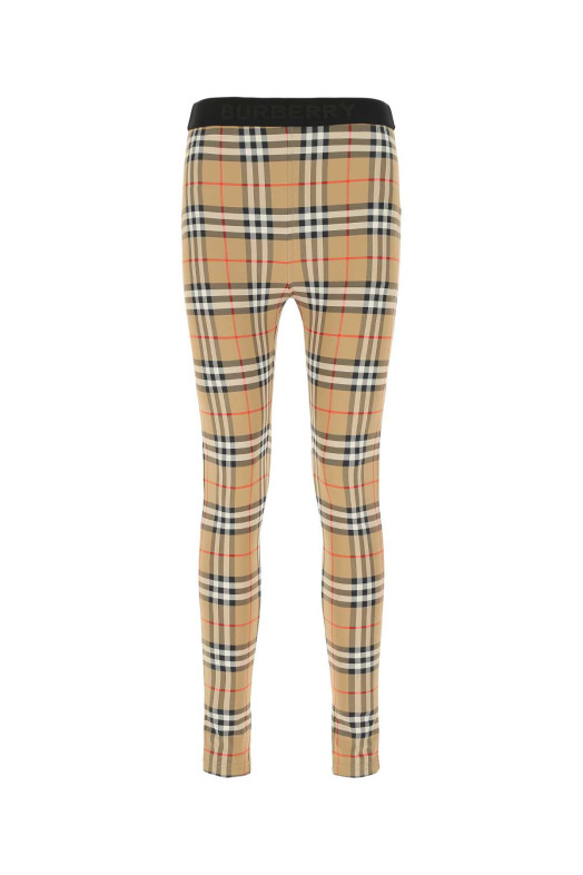 Леггинсы из эластичного нейлона с принтом, многоцветные, BURBERRY (8049478)