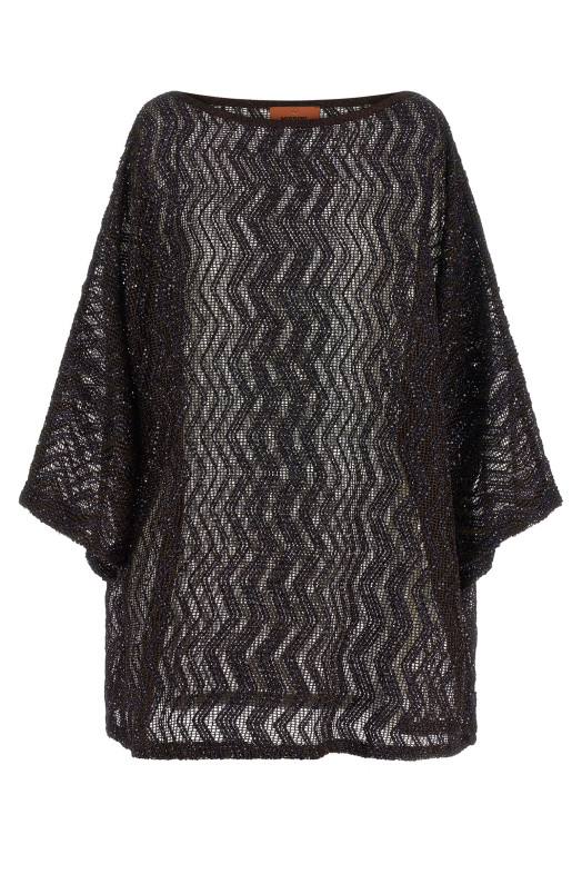 Платье из сетки «зигзаг», коричневое MISSONI MS26SQ1EBV00ITS80EQ