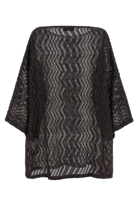 Платье из сетки «зигзаг», коричневое MISSONI MS26SQ1EBV00ITS80EQ