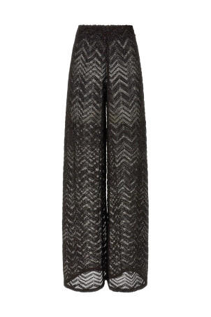 Zigzag mesh pants Brown