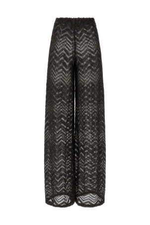 Zigzag mesh pants Brown