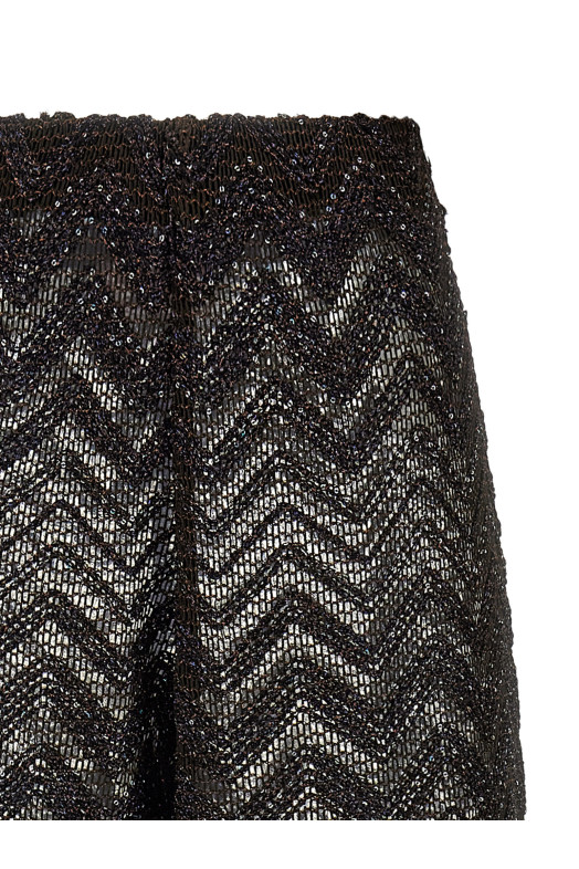 Zigzag mesh pants Brown