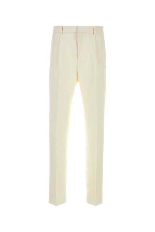 Ivory cotton blend pant White SALVATORE FERRAGAMO (145816795559)