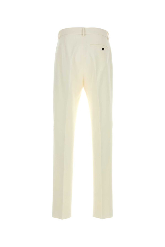 Ivory cotton blend pant White SALVATORE FERRAGAMO (145816795559)