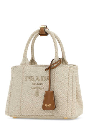 Двухцветная мини-сумка Prada Jardinière из канваса PRADA (1BA038V8OKRCYA)