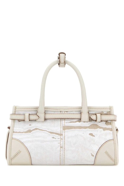 Printed canvas small Prada Bonnie handbag Black PRADA (1BA486VOFO2FPT)