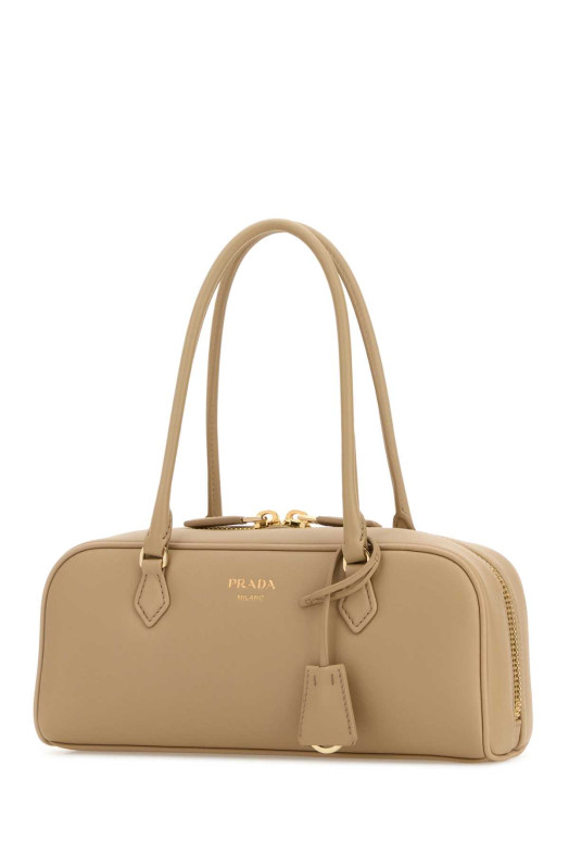 Beige leather medium handbag PRADA (1BB1702CYS)