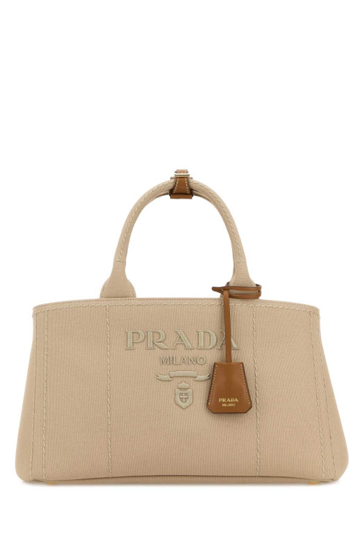 Beige canvas large Prada JardiniÃ¨re shopping bag PRADA (1BG554V8OKRCYA)
