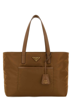 Brown Re-Nylon shopping bag PRADA (1BG555R064)
