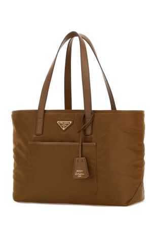Brown Re-Nylon shopping bag PRADA (1BG555R064)