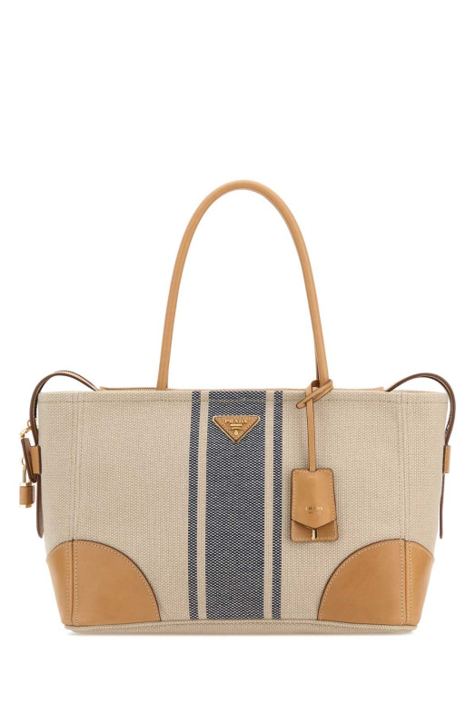 Sand canvas large shopping bag PRADA (1BG6592ZPW)