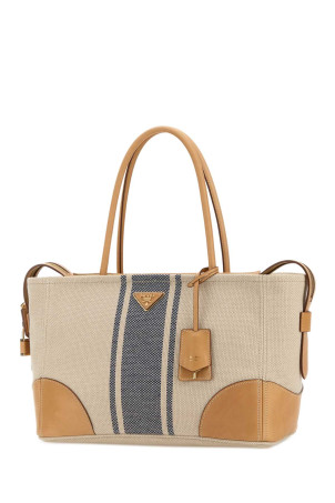 Sand canvas large shopping bag PRADA (1BG6592ZPW)