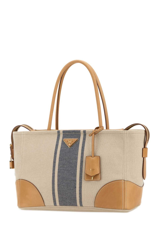Sand canvas large shopping bag PRADA (1BG6592ZPW)