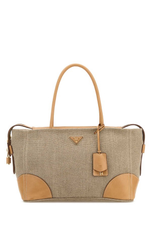 Cappuccino canvas shopping bag PRADA (1BG659P0E)