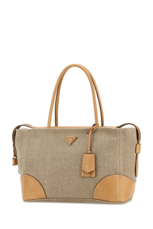 Cappuccino canvas shopping bag PRADA (1BG659P0E)
