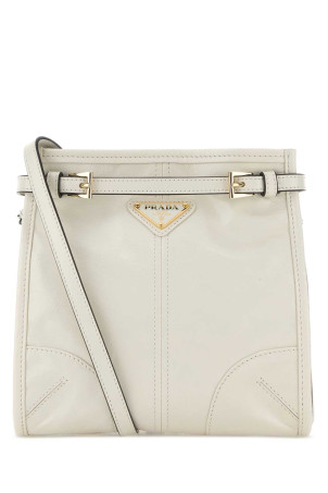 Мини-сумка Prada Bonnie через плечо из кожи цвета слоновой кости PRADA (1BH2292CYR)
