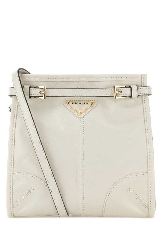 Мини-сумка Prada Bonnie через плечо из кожи цвета слоновой кости PRADA (1BH2292CYR)