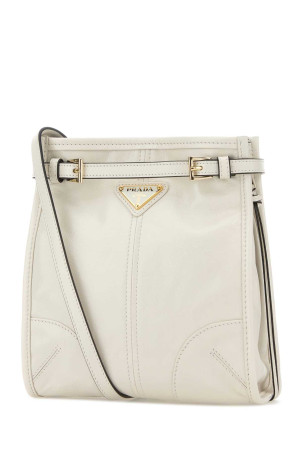 Мини-сумка Prada Bonnie через плечо из кожи цвета слоновой кости PRADA (1BH2292CYR)