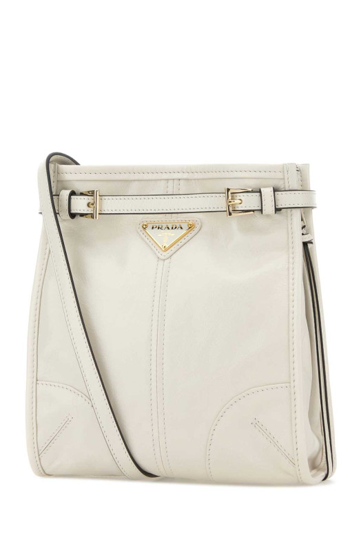 Мини-сумка Prada Bonnie через плечо из кожи цвета слоновой кости PRADA (1BH2292CYR)