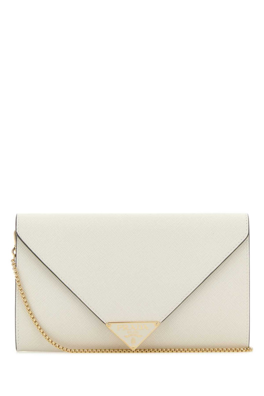 Мини-сумка через плечо из кожи цвета слоновой кости PRADA (1BP051V5TONZV)
