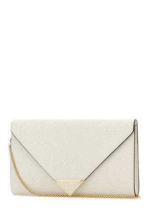 Мини-сумка через плечо из кожи цвета слоновой кости PRADA (1BP051V5TONZV)