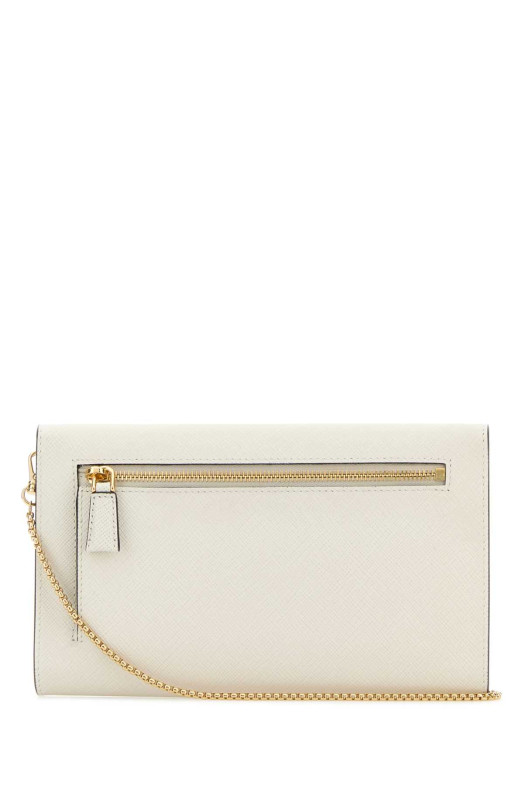 Мини-сумка через плечо из кожи цвета слоновой кости PRADA (1BP051V5TONZV)