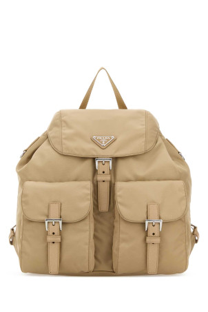Рюкзак з полотна кольору піску PRADA (1BZ811VOTMRV44)