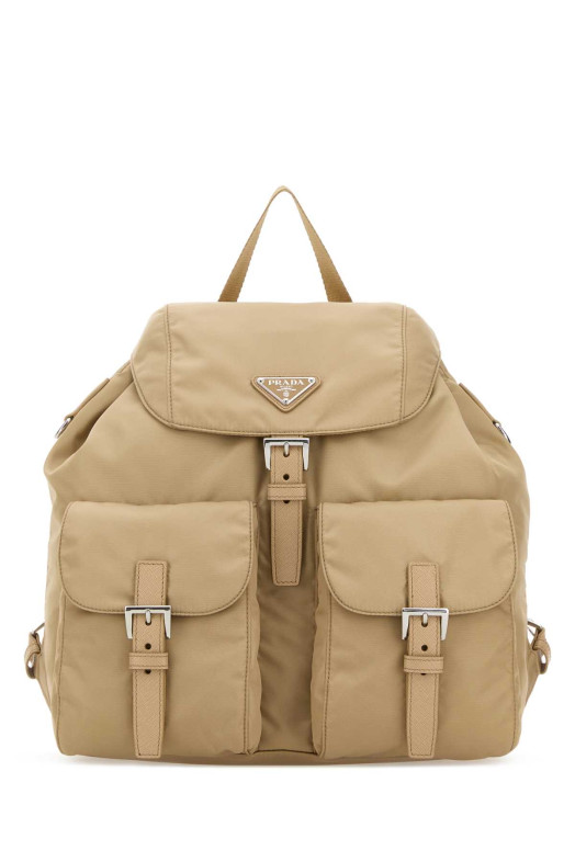 Рюкзак з полотна кольору піску PRADA (1BZ811VOTMRV44)