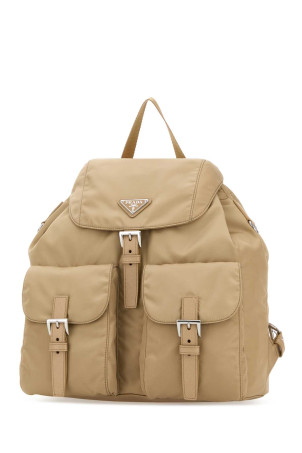 Рюкзак з полотна кольору піску PRADA (1BZ811VOTMRV44)