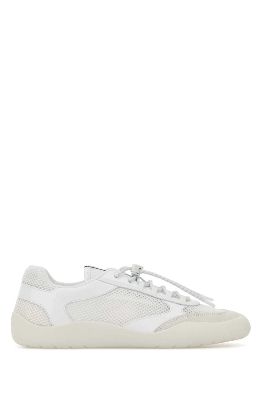 White leather and mesh Speedrock sneakers Black PRADA (1E490OF005LZ7)